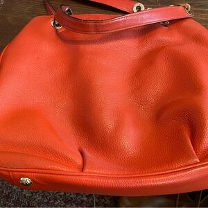 Michael Kors Orange Leather Tote .